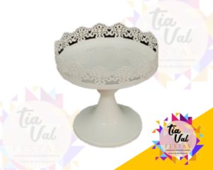 Foto de CINZELADO BRANCO PRATO C/ BASE M P/ CIMA