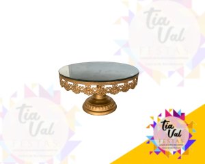 Foto de CINZELADO DOURADA BASE REDONDA M 25 CM