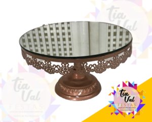 Foto de CINZELADO ROSE BASE REDONDA M - 25 cm