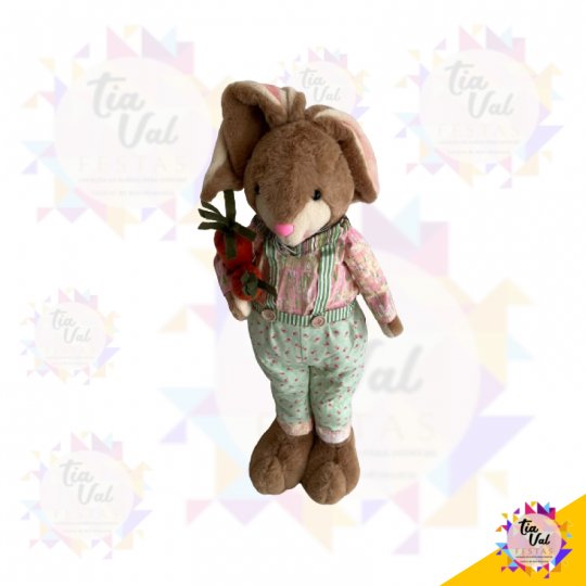 COELHO PASCOA C/ 2 CENOURAS - PELUCIA 24 X 63 CM