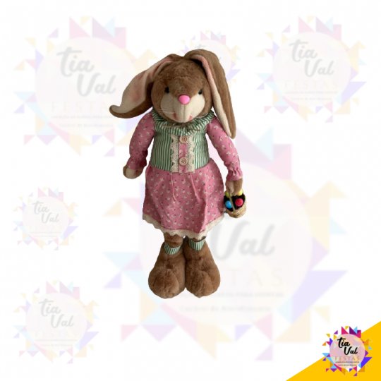 COELHO PASCOA C/ CESTA - PELUCIA 27 X 63 CM