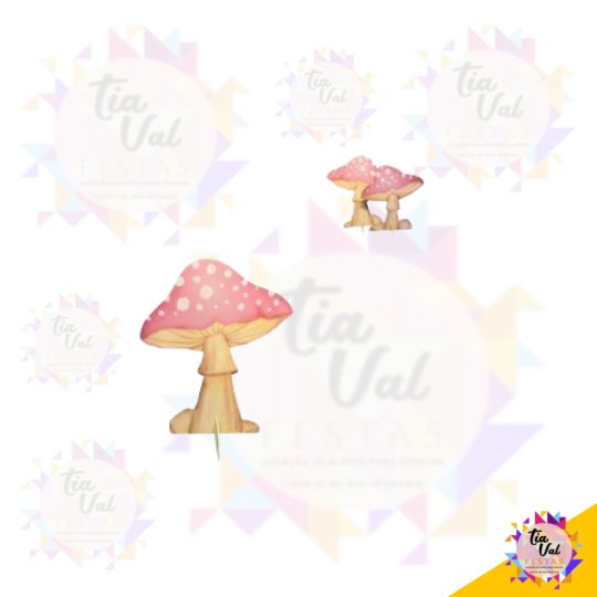 COGUMELO ROSA - MEDIO 80 X 65 - FADA - BOSQUE - BORBOLETA