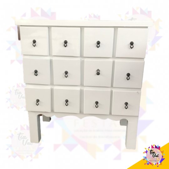COMODA BRANCO C/ 12 GAVETAS  (TODO BRANCO)