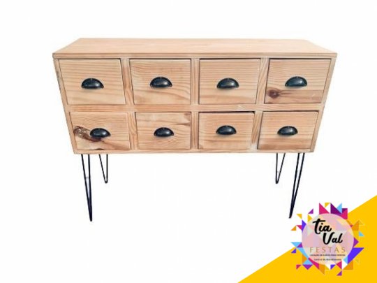 COMODA C/ 08 GAVETAS (CRU) PE FERRO