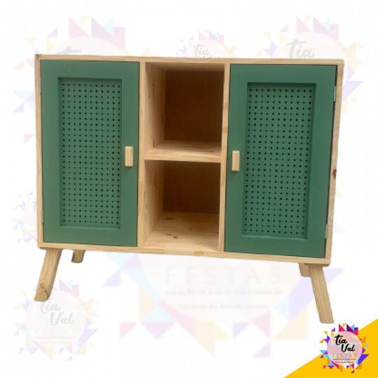 COMODA VERDE OLIVA 2 PORTAS PEGBOARD