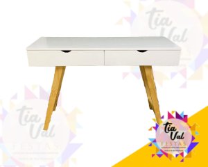 Foto de CONSOLE BRANCO 2 GAVETAS PES MADEIRA