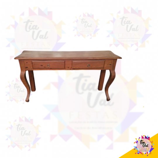 CONSOLE DE MADEIRA COM 02 GAVETAS