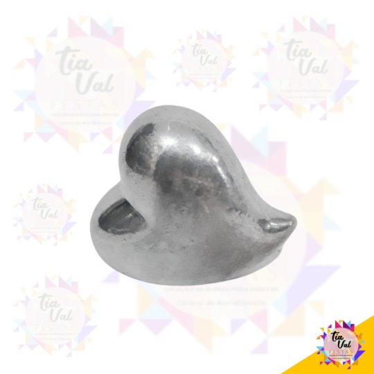 CORAÇÃO PRATA COM PONTA PP