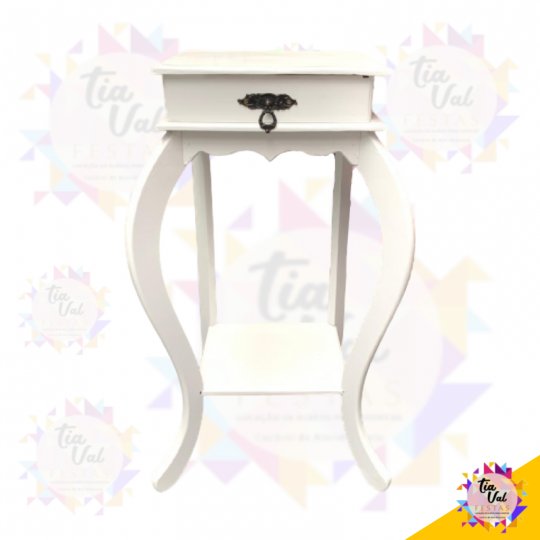MESA APARADOR BRANCO C/ 01 GAVETA