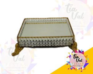 Foto de CRISTAL DOURADO BANDEJA QUADRADA G