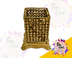 Foto de CRISTAL DOURADO CACHEPOT QUADRADO (TODO DOURADO)