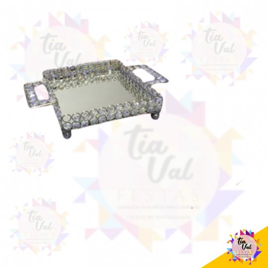 CRISTAL PRATA BANDEJA QUADRADA P