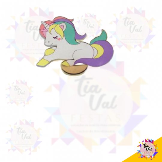 UNICORNIO COLORIDO DEITADO - MDF