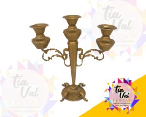 Foto de CANDELABRO DOURADO - CANDELABRO P/ 3 VELAS