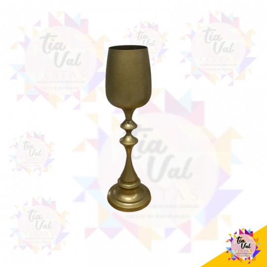 VASO DOURADO TAÇA ALTA M