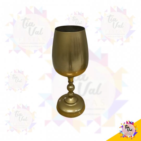 VASO DOURADO TAÇA ALTA P