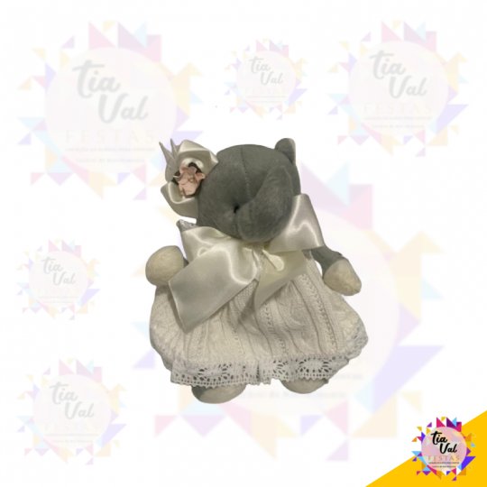 ELEFANTE VESTIDO MARFIM - PEQUENO