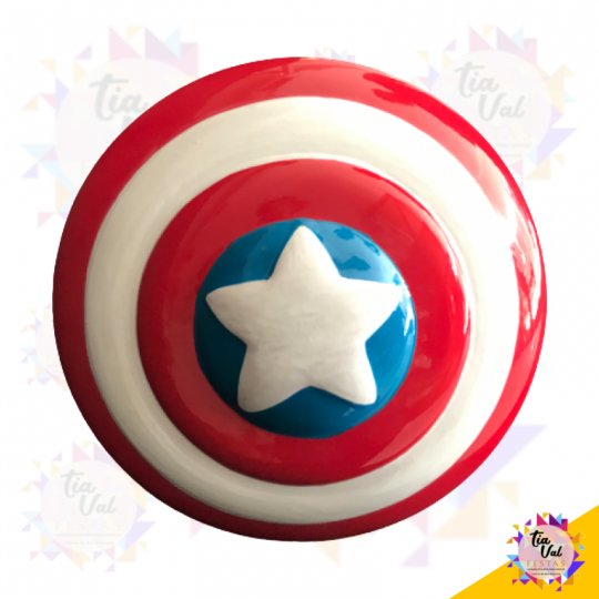 ESCUDO CAPITÃO AMERICA PORCELANA