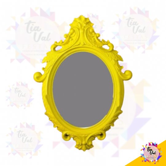 ESPELHO OVAL AMARELO