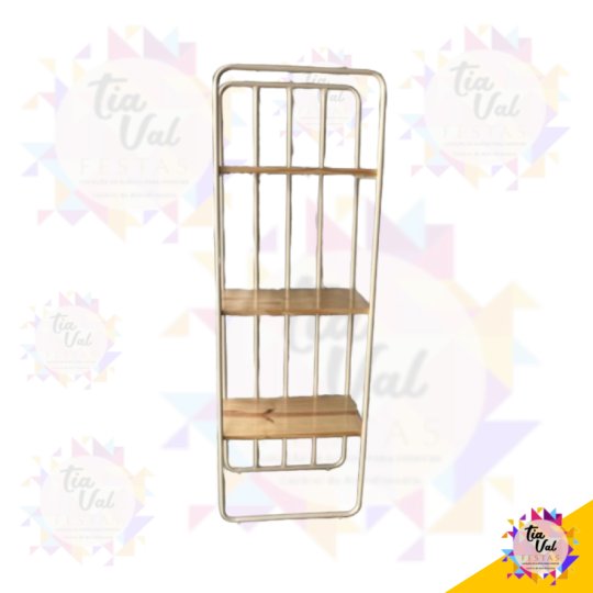 ESTANTE BEGE CLARO FERRO MADEIRA ALT 1,50M