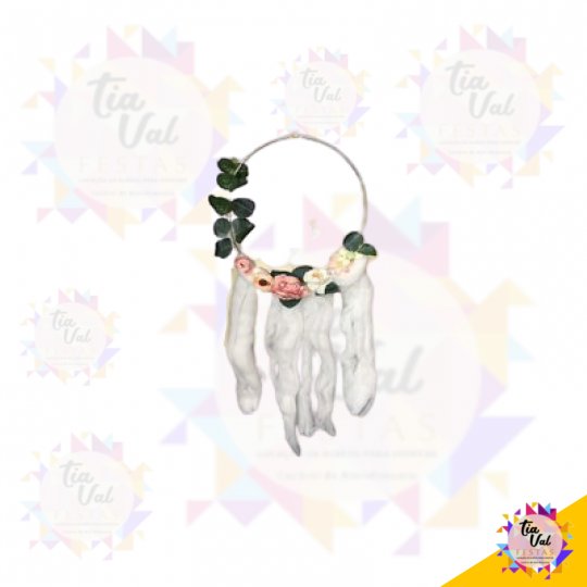 FILTRO DOS SONHOS DE FLORES C/ TECIDO BRANCO