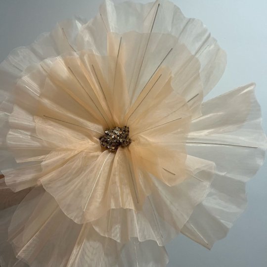 FLOR DE ORGANZA - ROSA - 60 CM DIAMETRO