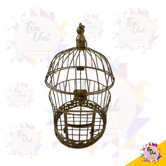 GAIOLA REDONDA DOURADA