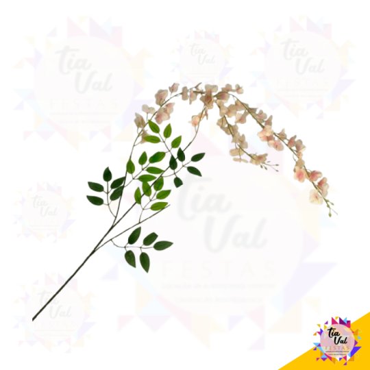 FOLHAGEM - GALHO DE FLORES - COR SALMON ***