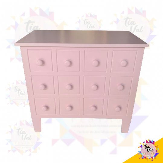 GAVETEIRO ROSA  12 GAVETAS - BAIXO