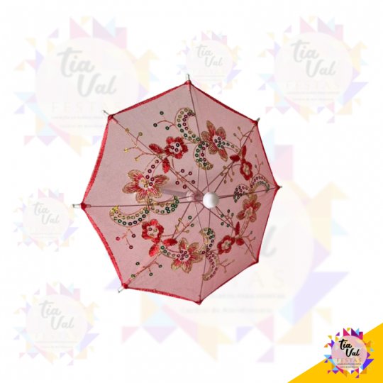 GUARDA CHUVA VERMELHO DECORATIVO - M