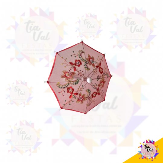 GUARDA CHUVA VERMELHO DECORATIVO - PP