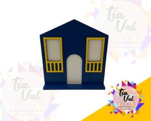 Foto de IGREJA AMARELA COM AZUL PEQUENA MDF - 27 x 31 cm