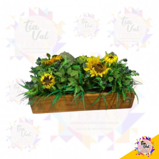 JARDINEIRA CAIXOTE COM GIRASSOL