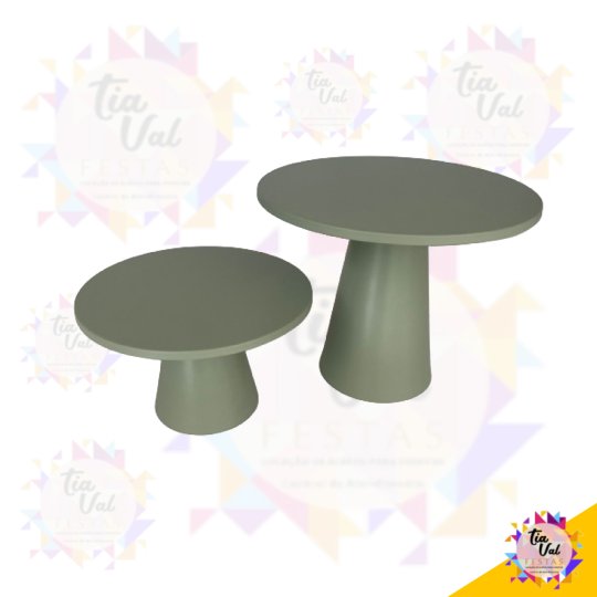 KIT 02 PEÇAS PORTA DOCES COGUMELO REDONDO VERDE CANDY