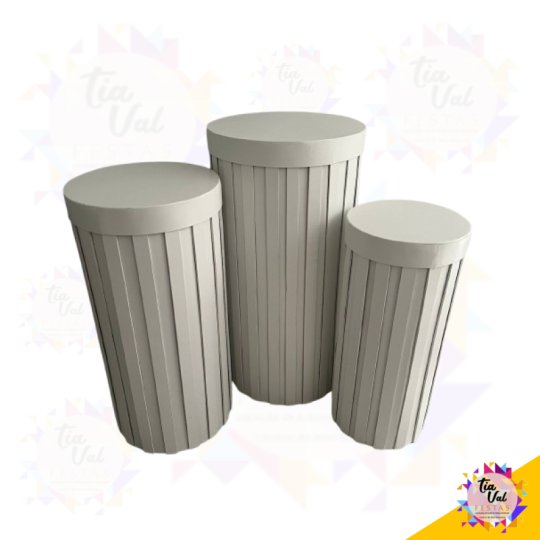 KIT MESAS BRANCAS RIPADAS P - M - G 