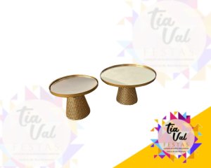 Foto de KIT PORTA DOCES DOURADO - 2 PEÇAS