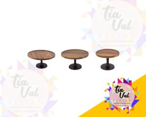 Foto de KIT PORTA DOCES RUSTICO - 3 PCS MADEIRA / FERRO