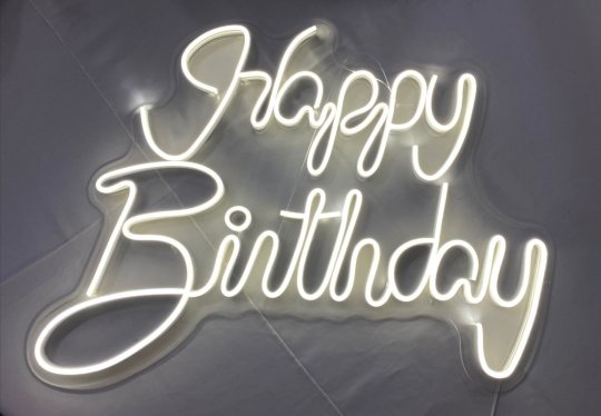 LETREIRO ACRILICO HAPPY BIRTHDAY -  LUZ BRANCA - LED