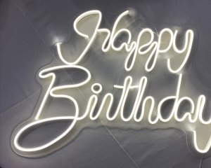 Foto de LETREIRO ACRILICO HAPPY BIRTHDAY -  LUZ BRANCA - LED