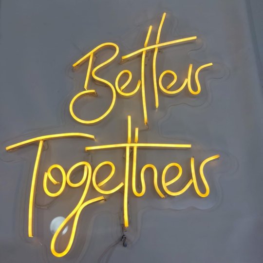 LETREIRO  BETTER TOGETHER - CASAMENTO - LED  - 50 X 50 CM