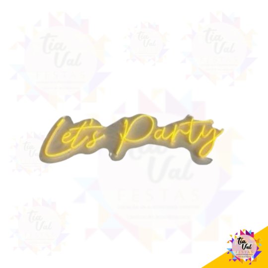 LETREIRO LETS PARTY - LED - 30 X 85 CM