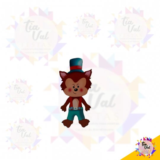 FIGURA LOBO CHAPEUZINHO VERMELHO -MDF 34 X 75 CM