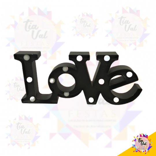 LOVE PRETO ILUMINADO (PLASTICO)