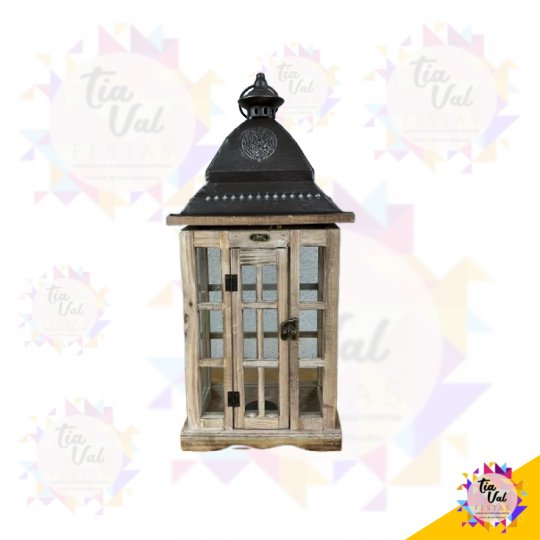 LUMINARIA - LANTERNA - PEQUENA - MARROM - 25 X 55