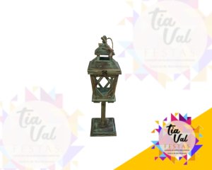 Foto de LUMINARIA - LANTERNA - VERDE  - MADEIRA - 62 CM