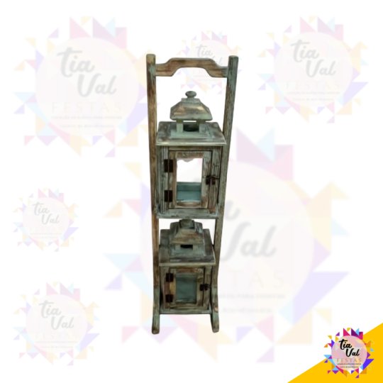 LUMINARIA TORRE C/ 2 LANTERNAS - VERDE 80 CM