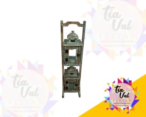 Foto de LUMINARIA TORRE C/ 2 LANTERNAS - VERDE 80 CM