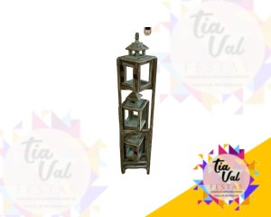 Foto de LUMINARIA TORRE C/ 3 LANTERNAS - VERDE 1,12M