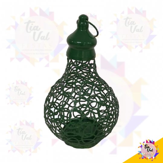 LUMINARIA VERDE BANDEIRA VAZADA DE FERRO