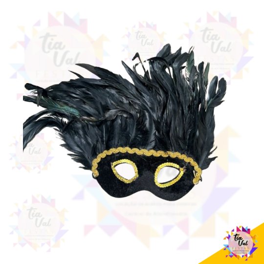 MASCARA PRETA  CARNAVAL 22 CM X 29 CM